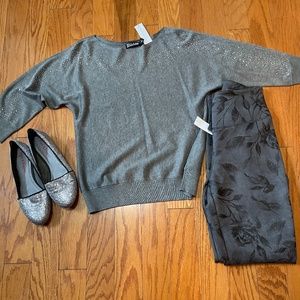 New York and company Grey rhinestone sweater